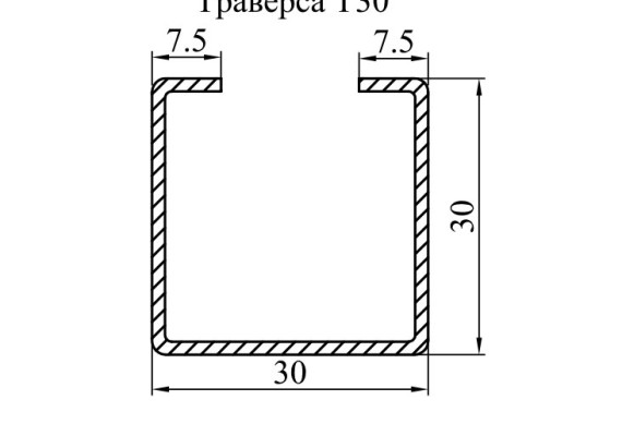 Траверса монтажная Т30 30×30×1,8 мм оцинкованная